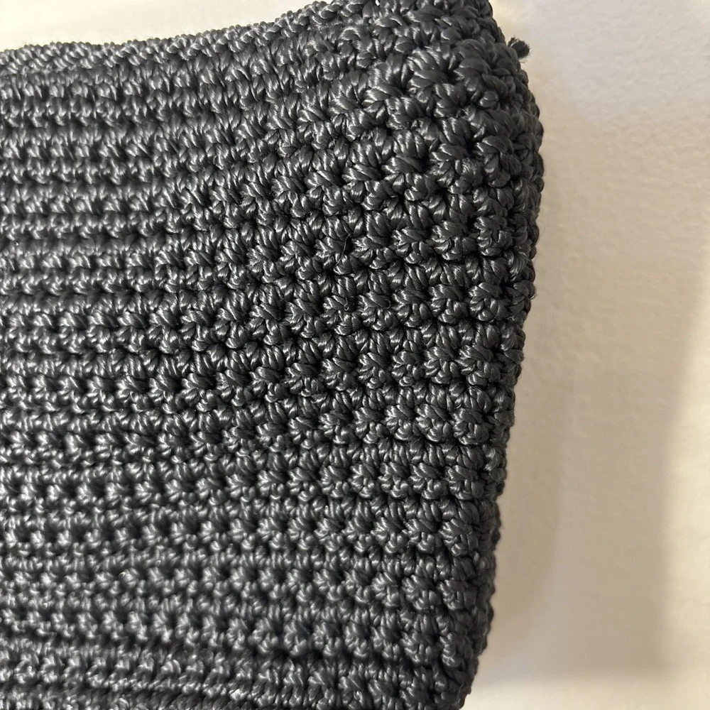 THE SAK‎ Crocheted Shoulder Bag Purse Black 11